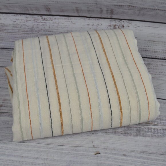 PARACHUTE Stripe Beach Blanket 100% Cotton Natural Size 90" × 80" NWOT - Picture 1 of 11